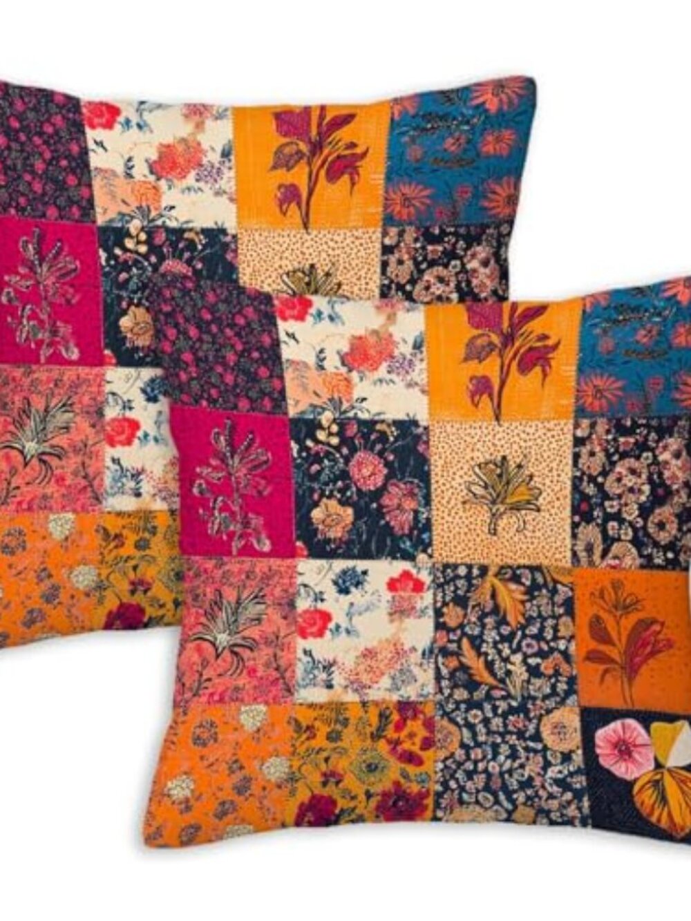 Throw‎ Pillow Covers 18x18 Set of 2, Patchwork Cushion Covers